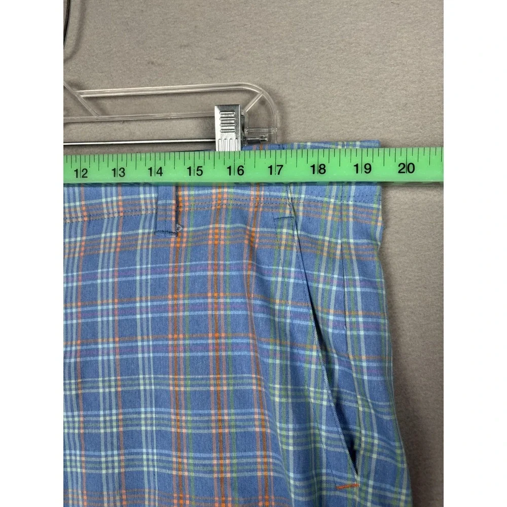 Tommy Bahama On Par La Vida Check Shorts Mens 38 Blue Plaid Chino 9 Inseam